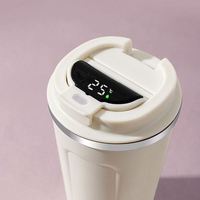 Taza Térmica de Acero Inoxidable con Diseño Moderno, Ecológica, a Batería, con Sensor LED de Temperatura Digital y a Prueba de Fugas