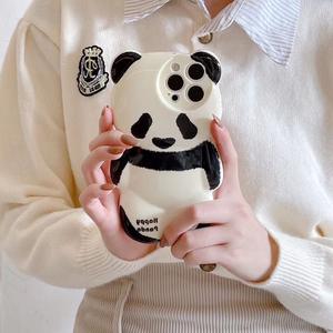 Ph632 חלקה מים מדבקה 3d <span class=keywords><strong>panda</strong></span> עבור iPhone 16promax 12 מתאים 13/14 טלפון מקס במקרה נגד ירידה כיסוי - Product Image 2
