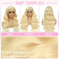 Perruque Lace Front 613 Blonde Body Wave Densité 250 Pré-épilée 30 Pouces 10,86 Ounces