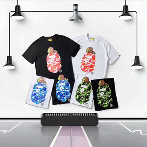 Camiseta de Camuflaje para Hombre, Manga Corta, Cuello Redondo, Estampada, Estilo Urbano, Informal, 100% Algodón, 280g, Tejido de Punto - Product Image 3