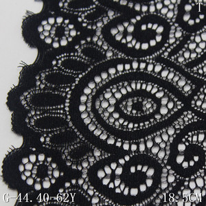 Nhà Máy Bán buôn giá 18cm rộng Nylon Spandex đàn hồi hoa căng lưới vải tuyn vải ren đen <span class=keywords><strong>TRIM</strong></span> cho phụ kiện may mặc - Product Image 4