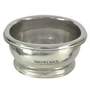 Rond Grand Bac À Boissons Argent Événement Fournitures Champagne Refroidisseur De Vin Décoratif En Métal À La Main Seau À Glace Fêtes De Vacances Utilisations - Product Image 1