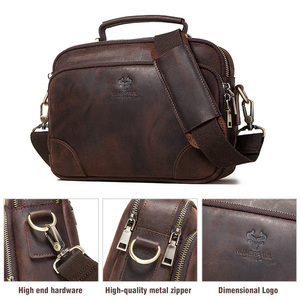 Zorerpaul — <span class=keywords><strong>Mini</strong></span> sac en cuir véritable pour homme, sacoche décontractée à bandoulière, sac de voyage - Product Image 4