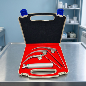 Custom Brand Manual McCoy Flexi-Tip Fiberoptic LED Laryngoscope Set Blade #2 #3 #4 Medium Handle Model HI-1325 High Quality - Product Image 2