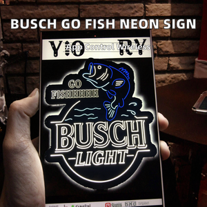 Enseigne lumineuse néon Busch Go Fish personnalisée avec logo d'entreprise pour la publicité en magasin et en voiture - Product Image 2