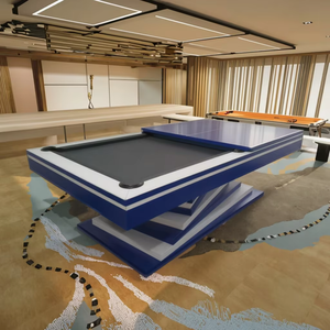 Table de billard professionnelle de luxe sur mesure <span class=keywords><strong>8</strong></span>/9 pieds - Table de billard moderne à 9 boules, pieds en bois massif, plateau en ardoise, poches en cuir véritable, acier inoxydable - Product Image 2