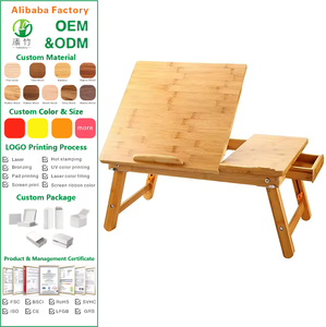 Table de <span class=keywords><strong>lit</strong></span> moderne en bambou <span class=keywords><strong>pour</strong></span> ordinateur portable avec design pliable réglable, finition laquée, rangement à un seul niveau <span class=keywords><strong>pour</strong></span> salon - Product Image 1