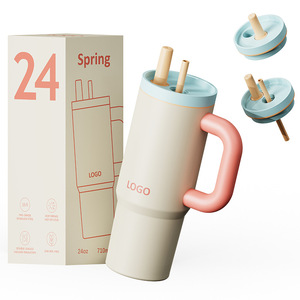 Spring 24Oz Stainless Steel Insulated Tumbler With Handle For Travel And Outdoor Use - Product Image 5