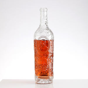 200ml 375ml 500ml 750ml 1000mL Transparente Redondo Vacío Flint Glass Licor Vino Whisky Vodka Tequila Botella Con Personalizable <span class=keywords><strong>Pl</strong></span> - Product Image 1