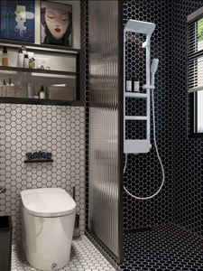 <span class=keywords><strong>Carrelage</strong></span> en mosaïque céramique noir, blanc et gris, design moderne décontracté, 300x300mm, pour salle de bain, <span class=keywords><strong>toilettes</strong></span>, colonnes. - Product Image 2