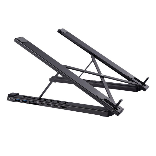 Aluminum Alloy Dock Laptop Stand Interface 8-in-1 Folding Cooling Tablet Stand