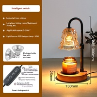 Lampe de bureau ovale en verre, diffuseur électrique d'aromathérapie sans flamme, effet marbre rétro de luxe, pour cire fondante, cadeau d'anniversaire