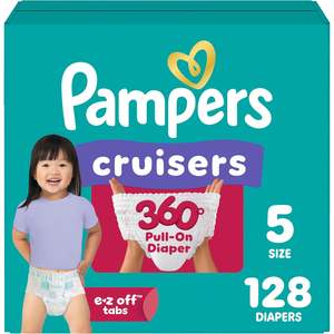Vente en gros de couches-culottes Cruisers taille 5, 128 unités, avec languettes E-Z Off pour les tout-petits - Product Image 1