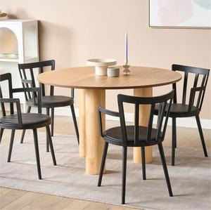 Phong cách mộc mạc hiện đại tái chế thông MDF Bàn Ăn Tròn 120cm với <span class=keywords><strong>3</strong></span> chân gỗ rắn đặt cho <span class=keywords><strong>4</strong></span> người khách sạn nhà bếp sử dụng - Product Image 4