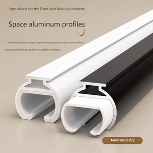 Rail de rideau en aluminium à double rail avec supports, tringles et accessoires-Options de montage au mur/<span class=keywords><strong>plafond</strong></span> - Product Image 5
