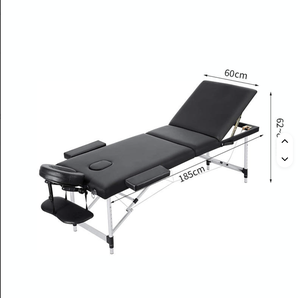High Quality Three-Section Aluminum Alloy Massage Bed Foldable <b>Height</b> <b>Adjustable</b> Luxurious Synthetic Leather Eyelash Treatment - Product Image 1