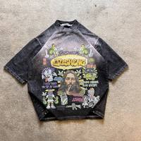 Camiseta Personalizada para Hombre, de Algodón 100%, Lavado Ácido, Efecto Desgastado por el Sol, Ecológica, Antiarrugas, Cuello Redondo, Impresión Gráfica DTG, Estilo Vintage
