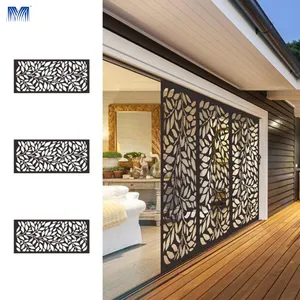 Garden perforated plate curtains outdoor privacy partitions laser cut decorative metal soundproof room screen wall divider panel