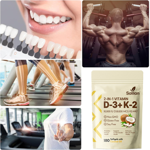 180 viên nang mềm thuần chay 10000iu nguồn thực vật Vitamin D3 + K2 200mcg K2-Mk7 miễn dịch và hỗ trợ sức khỏe tim mạch cho người lớn và thanh thiếu niên - Product Image 4