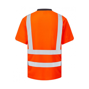 Hi Vis Polo Work Shirt Poliéster de alta calidad Camisa de golf Características DE SEGURIDAD Fluorescente reflectante con malla Logotipo personalizable - Product Image 2