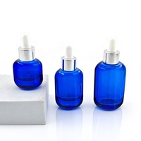 Botol Serum Pipet Tekan Elegan 30ml 50ml, Botol Minyak Esens Kosong Kaca Tebal Oval Transparan