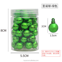 48 pièces/pot Boules de Noël miniatures 1,5 cm, boules brillantes électro-plaquées, décorations en plastique pour arbre de Noël
