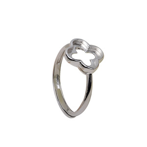 Tide DIY <b>Fine</b> <b>Jewelry</b> <b>Set</b> S925 Silver with Lucky Grass Pendant Ring Semi Finished Tire & Flat Bottom Stand 2855 - Product Image 5