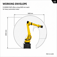 Robot FANUC R-2000iC/165F 165 kg 2655 mm 6 axes à charge lourde pour la manutention des matériaux, la soudure par points et l'automatisation