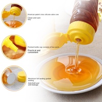 Bouteille portable de 200 ml en PE imprimée, avec bouchon à vis, pour sauce, vinaigre, miel, sucre, idéale pour le déjeuner, motif mini ours mignon, jetable
