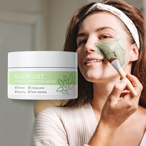 Crème d'argile pour éliminer les points noirs 100g, contrôle du sébum, désobstrue les pores, unifie le teint, masque nettoyant en profondeur à l'armoise LAIKOU - Product Image 2