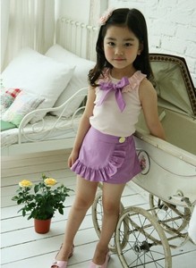 Set di Abbigliamento per Bambini all'Ingrosso, Completo Casual con Canotta e Gonna Corta <span class=keywords><strong>Bianca</strong></span>, Tailleur per Bambine dalla Cina - Product Image 3