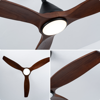 Ventilateur de plafond LED 44 pouces, moteur DC en cuivre, faible bruit, télécommande WiFi, lumière à intensité variable, utilisation intérieure/extérieure