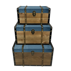 Großhandel Rechteck Vintage antike Holz Schatzkiste Kofferraum Box für Lagerung Kleidung Schmuck Wertsachen verwendet - Product Image 3
