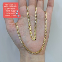 Collier chaîne en or 18 carats bicolore de luxe, style brésilien, en or véritable, maillons tressés colorés, bijoux fins pour mariage, fiançailles, cadeau