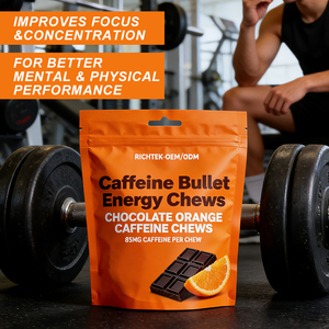 Gomitas Energéticas de Chocolate y Naranja con 85 mg de Cafeína, Masticables con Cafeína para Ciclismo y Deportes de Resistencia - Product Image 3