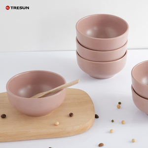 Bols en céramique rose clair à impression personnalisée, ensemble de vaisselle en porcelaine durable pour restaurant - Product Image 6