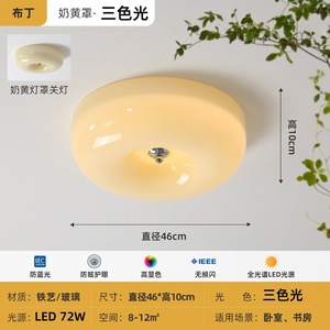 Dropshipping Shopify Cream Style Full Spectrum Eye Care Smart LED Ceiling Light For Bedroom Balcony Hallway Modern Minimalist - Product Image 4