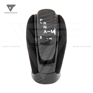 Pomello del cambio interno in fibra di carbonio con vera pelle Nubucx nera per Nissan R35 GTR - Product Image 2
