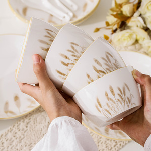 Minimalist Style Ceramic Tableware <b>Set</b> Porcelain Dishes & Plates for Home Parties Kitchen Use Disposable Feature Gifts - Product Image 5