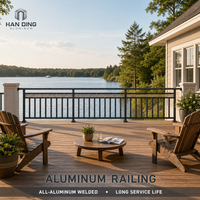 Système de balustrade en aluminium à prix d'usine, balustrade moderne en forme de U pour terrasse, jardin, villa, revêtement en poudre personnalisé, vente en gros