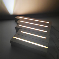 Support de base USB en bois de hêtre rectangulaire durable pour l'art populaire, pour veilleuses LED 3D et décorations en acrylique, vente en gros