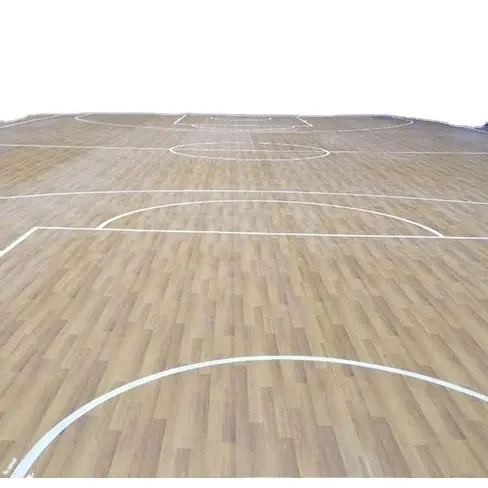 En popüler pvc ahşap görünümlü sentetik basketbol sahaları döşeme