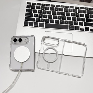 Étui magnétique transparent en TPU acrylique de 2,0 mm pour <span class=keywords><strong>iPhone</strong></span> Duo 18 Fold, anti-jaunissement, résistant aux UV, design à charnière à clipser, aimant puissant - Product Image 4
