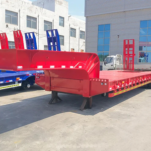 Low Steel <b>Flatbed</b> Semi-Trailer Four-Track Eight-Axle Transport Vehicle 13-Meter Lightweight JIEFANG Trailer - Product Image 3