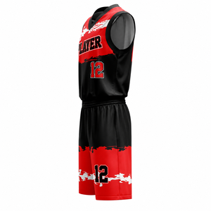 Ensemble d'uniformes de basket-ball couleur personnalisée, 100 % polyester, nouveau design, vêtements de sport imprimés, uniforme de basket-ball unisexe - Product Image 6