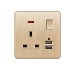 Hong Kong Macau versión 13A carga rápida USB tipo C enchufe estándar británico 86 tipo ABS Panel de tres orificios para WiFi de 110V - Product Image 1