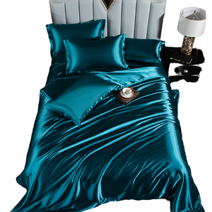 Cross-Biên Giới Bộ Đồ Giường Bộ Châu Âu Mỹ Bóng Satin Duvet Bìa Tấm Ga Giường Bốn Mảnh Thiết Lập Được Trang Bị Tấm 100% Polyester 100TC - Product Image 1