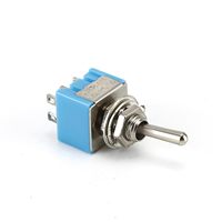 Interrupteurs à bascule métalliques bleus DPDT 6 broches 3 positions ON-OFF-ON Mini MTS-203 6A125VAC, bouton d'alimentation unique, composants électroniques