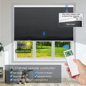 ستائر خلوية ذكية آلية معتمة بدون حبال، تصميم مخصص من البوليستر، مقاومة للماء وصديقة للبيئة، ستائر نوافذ عصرية - Product Image 3