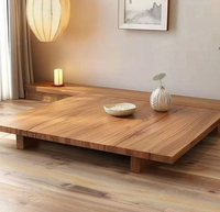 Meubles de style design pour chambre principale de villa, lit double en bois massif